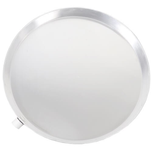 24" Water Heater Drain Pan w/ 1" PVC Drain Fitting (Aluminum)