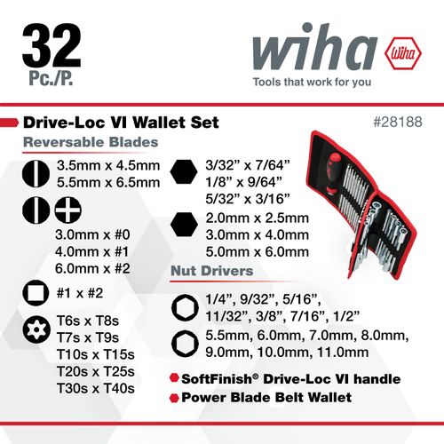 Main product image of 32-Piece Drive-Loc VI Bit Set (Wallet)