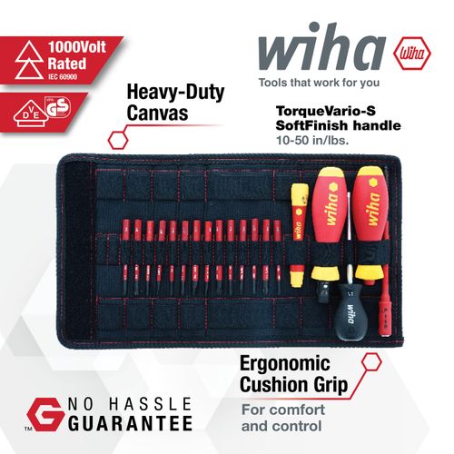 Main product image of 20-Piece Insulated TorqueVario-S (10-50 In/lbs) & SlimLine Blade Set