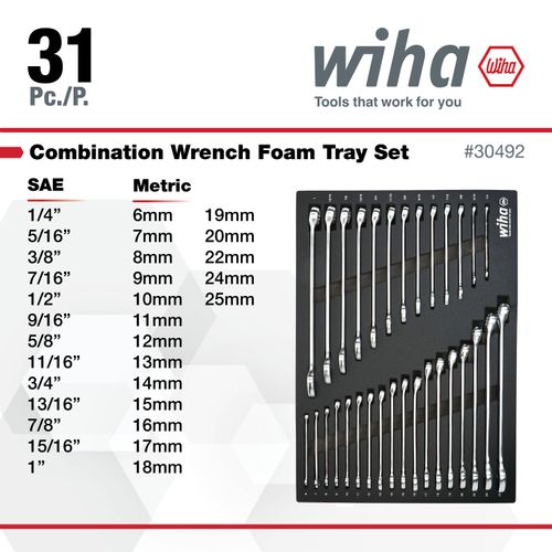 Main product image of 31-Piece Combination Wrench Tray Set - SAE & Metric