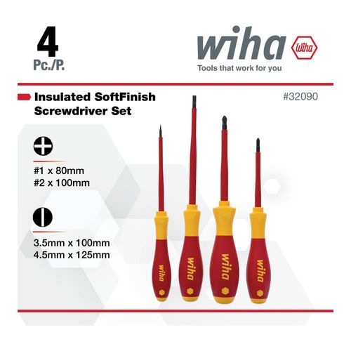 Main product image of 4-Piece SoftFinish Phillips & Slotted Screwdriver Set, 32090