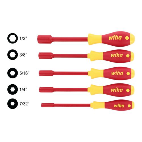 Main product image of 5-Piece SoftFinish Nut Driver Set, 7/32" to 1/2" Inch, Solid Shaft, 32292