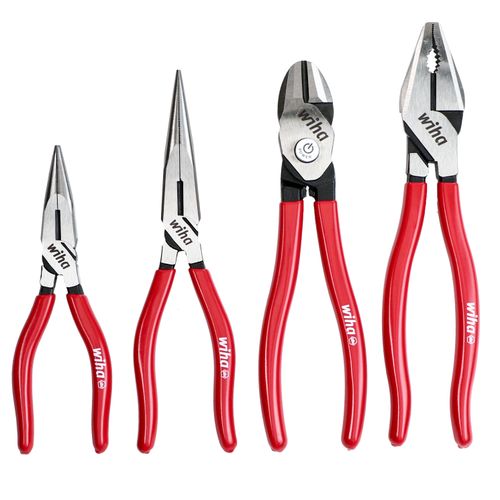 Wiha 32601 4 Piece Classic Grip Pliers And Cutters Set With Canvas Pou