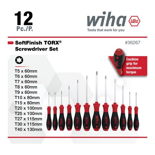 Main product image of 12-Piece SoftFinish Torx Screwdriver Set, 36267