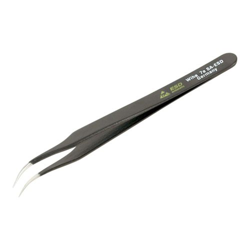 Main product image of ESD-Safe Curved Extra Fine Round Tip Tweezer, 7A-SA, 4-3/4" OAL, 44510