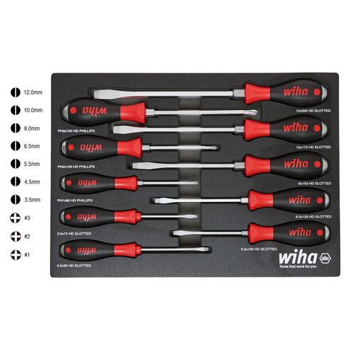 Main product image of 10-Piece SoftFinish XHeavy Duty Cushion Grip Screwdriver Tray Set