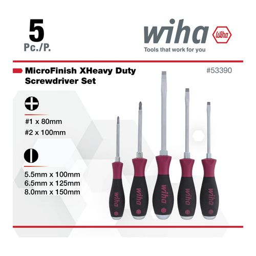 Main product image of 5-Piece SoftFinish Phillips & Slotted Screwdriver Set, 53390