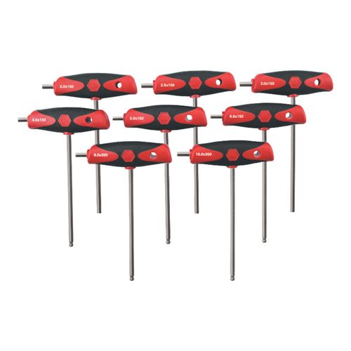 Main product image of 8-Piece SoftGrip Dual Drive Ball End Hex T-Handle Set, Metric, 54095
