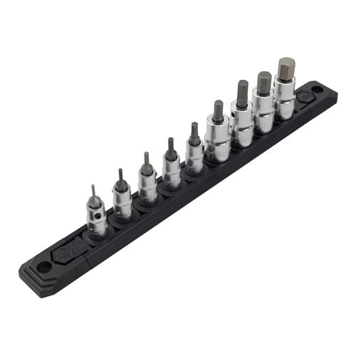 Main product image of 9-Piece 1/4" & 3/8" Drive Metric Hex Bit Socket Set, 71996