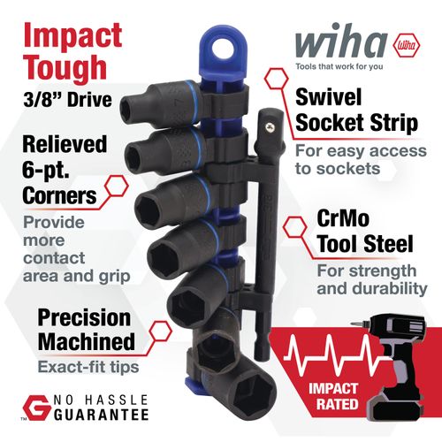 Main product image of 8-Piece, 3/8" Drive Impact Socket Set - Metric