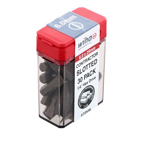 Main product image of 6mm Blade Slotted Screwdriver Bit, 1/4" Drive, 72536
