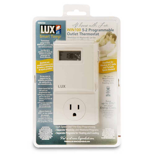 Main product image of 5-2 Day Programmable Smart Temp Heating & Cooling Outlet Thermostat (1 Heat / 1 Cool)