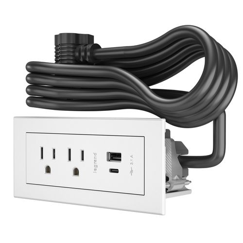 Main product image of 2 Outlet Radiant White Furniture Power Center Basic Power Unit (10 Ft. Cord)