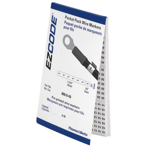 Main product image of Wire Marker Vinyl Cloth Booklet, Legend: 0-45 (10 Markers each)