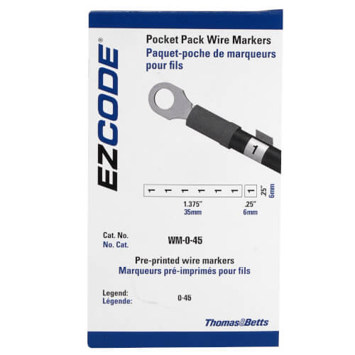 Main product image of Wire Marker Vinyl Cloth Booklet, Legend: 0-45 (10 Markers each)