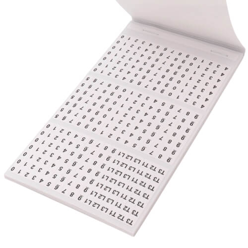 Main product image of Wire Marker Vinyl Cloth Booklet, Legend: 0-9 (40 Markers each)