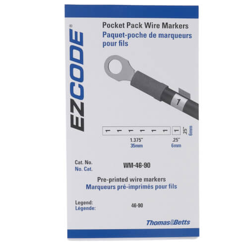 Main product image of Wire Marker Vinyl Cloth Booklet, Legend: 46-90 (10 Markers each)