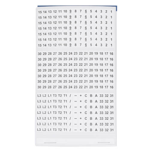 Main product image of Wire Marker Vinyl Cloth Booklet, Legend: 1-33, A, B, C (10 Markers each)