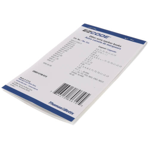 Main product image of Wire Marker Vinyl Cloth Booklet, Legend: A - Z, +, -, 0 - 15 (10 Markers each)
