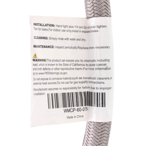 Main product image of 3/4" x 5' Washing Machine Braided Hose Connector
