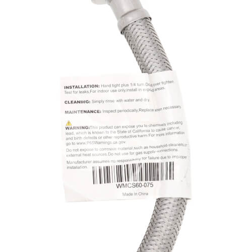 Main product image of 3/4" x 5' Stainless Steel Braided Washing Machine Connector (Lead Free)