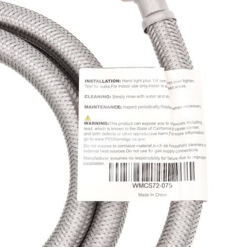 Main product image of 3/4" x 6' Stainless Steel Braided Washing Machine Connector (Lead Free)