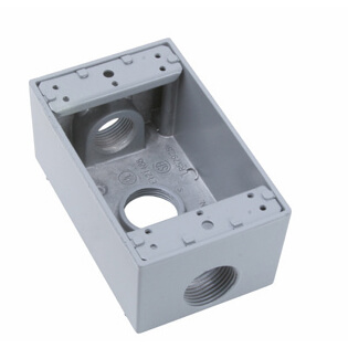 Main product image of 1-Gang, 3/4", 3 Holes Weatherproof Box (Gray)