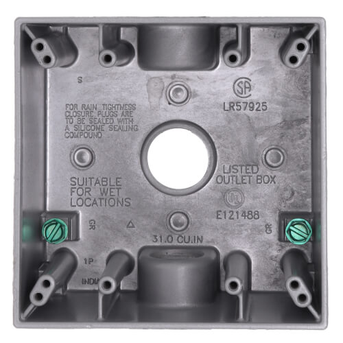 Main product image of 2-Gang, 3/4", 3 Holes Weatherproof Box (Gray)