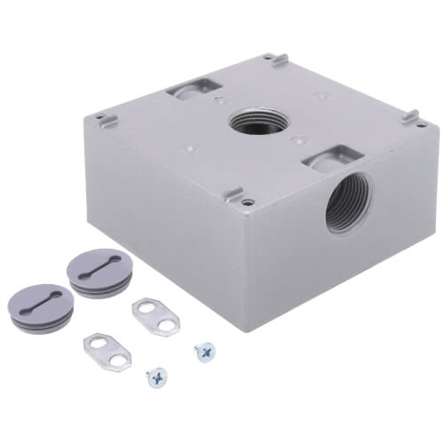 Main product image of 2-Gang, 3/4", 3 Holes Weatherproof Box (Gray)