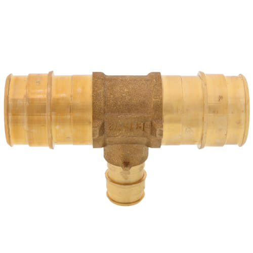 Main product image of 1" x 1" x 1/2" Expansion PEX Reducing Tee (Lead Free Brass)