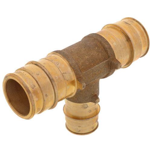 Main product image of 1" x 1" x 3/4" Expansion PEX Reducing Tee (Lead Free Brass)