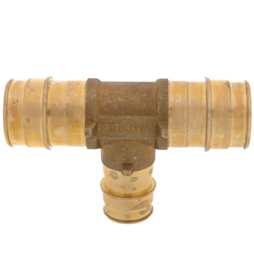 Main product image of 1" x 1" x 3/4" Expansion PEX Reducing Tee (Lead Free Brass)