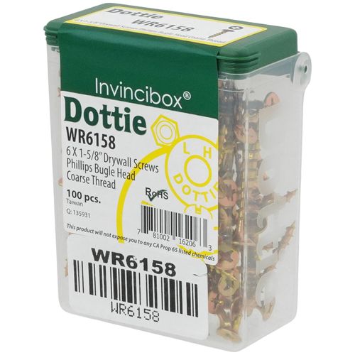 Main product image of #6 x 1-5/8" Phillips Bugle Head Coarse Thread Drywall Screw (Pack of 100)