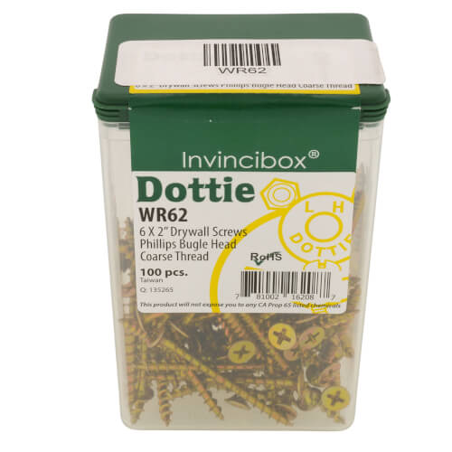 WR62 LH Dottie WR62 6 x 2" Phillips Bugle Head Coarse Thread