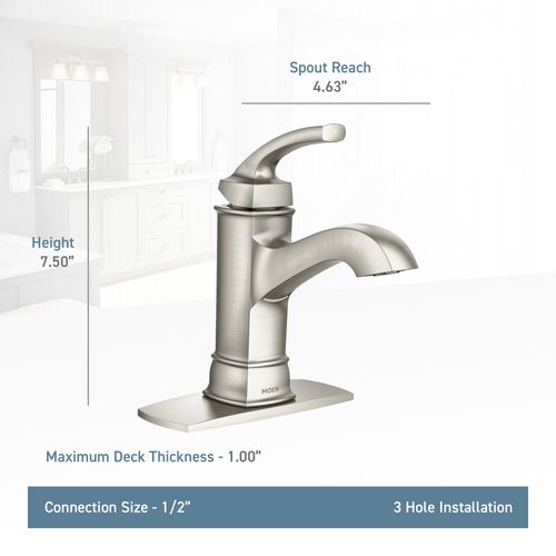 Main product image of Hensley (MB) 1 Handle High Arc Bathroom Faucet, WS84414MSRN (Spot Resist Brushed Nickel)