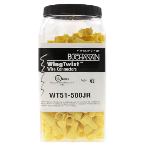 Main product image of WT-51 WingTwist Wire Connector, Yellow (Jar of 500)
