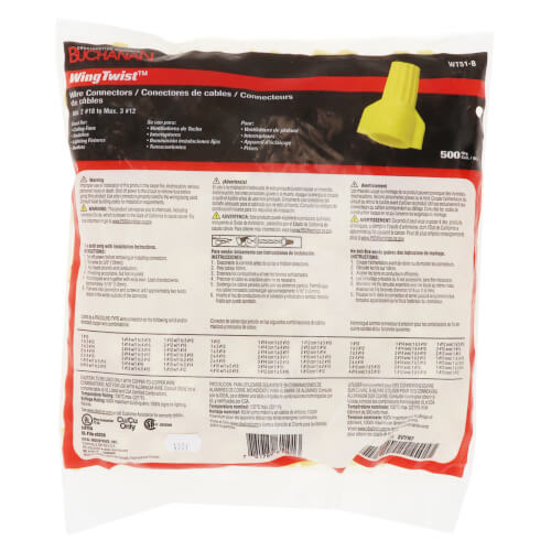 Main product image of WT-51 WingTwist Wire Connector, Yellow (Bag of 500)