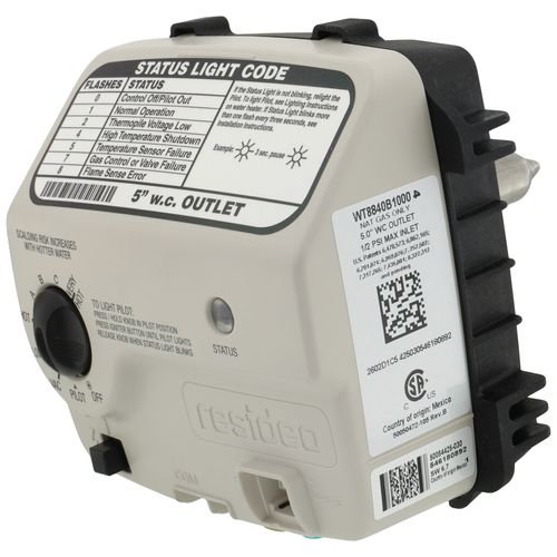 Main product image of WT8840 Water Heater Gas Valve Control, NG - 1" Spud, 5" W.C., WT8840B1000