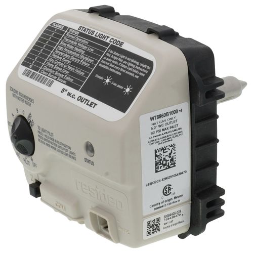 Main product image of Water Heater Gas Valve Control, NG - 2" Insulation Tank, 5" W.C. Setting - ULN, WT8860B1000