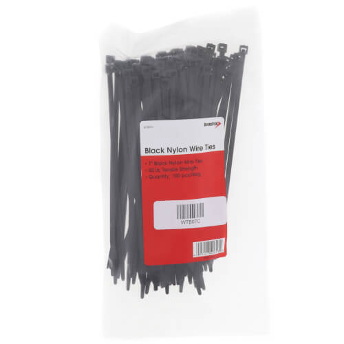 Main product image of 7" Black Nylon Wire Ties (Pack of 100)