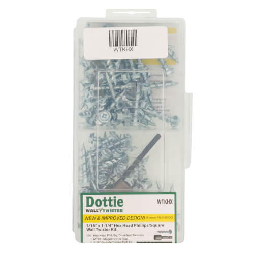 Main product image of 3/16" x 1-1/4" Hex Head Phillips/Square Wall Twister Kit