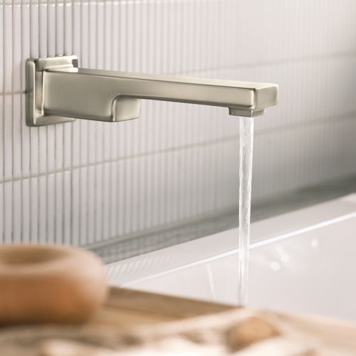 Main product image of 90 Degree Brushed Nickel 1-Handle Non Diverter Wall Mount Tub Filler, WTS911BN (Brushed Nickel)