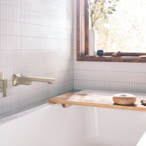 Main product image of 90 Degree Brushed Nickel 1-Handle Non Diverter Wall Mount Tub Filler, WTS911BN (Brushed Nickel)