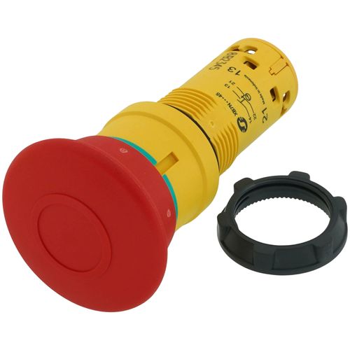 Main product image of Harmony XB7 Monolithic Emergency Stop, Mushroom Shape, Latching Push Pull, 1 NO + 1 NC - Red