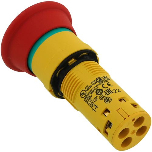 Main product image of Harmony XB7 Monolithic Emergency Stop, Mushroom Shape, Latching Push Pull, 1 NO + 1 NC - Red