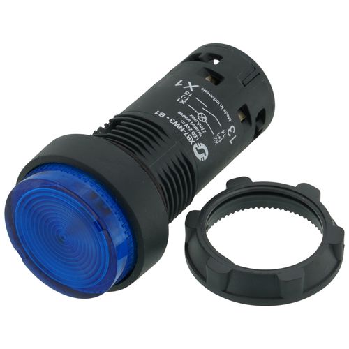 Main product image of Harmony XB7 Monolithic Push Button w/ Integral LED, Spring Return, 1 NO, Blue (24 VAC/DC)