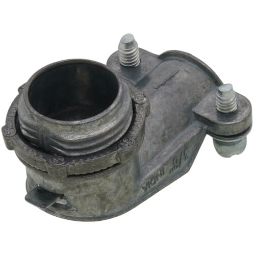 3/8" Non-Insulated 90-Degree Zinc 2-Screw Clamp Connector