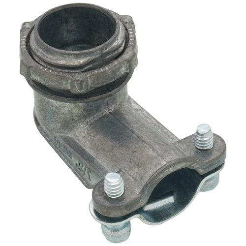Main product image of 3/8" Non-Insulated 90-Degree Zinc 2-Screw Clamp Connector