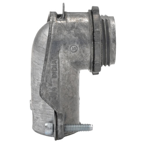Main product image of 3/4" Non-Insulated 90-Degree Zinc 2-Screw Clamp Connector