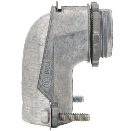 Main product image of 1" Non-Insulated 90-Degree Zinc 2-Screw Clamp Connector